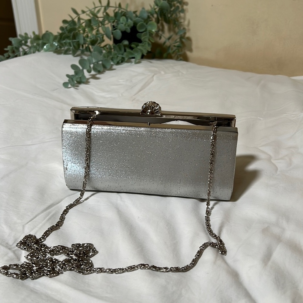 Silver clutch with optional strap